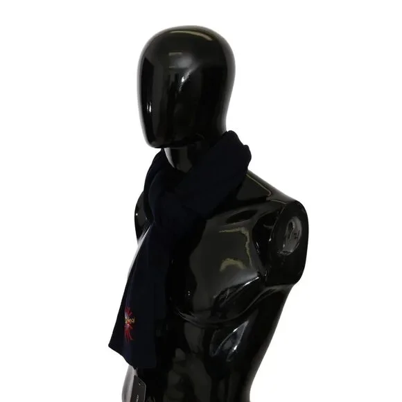 Dolce & Gabbana Blue #DGLovesLondon Wrap Shawl Wool Scarf